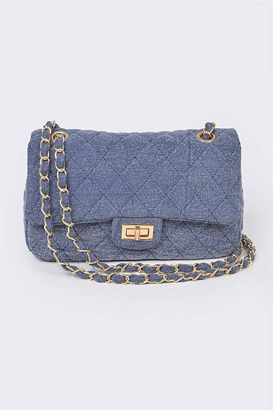 Norvielle Damen Umwandelbare Schultertasche Denim Gesteppt - Norvielle