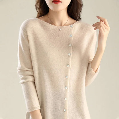 Norvielle Damen Cardigan Bequem Schlicht Schwarz - Norvielle