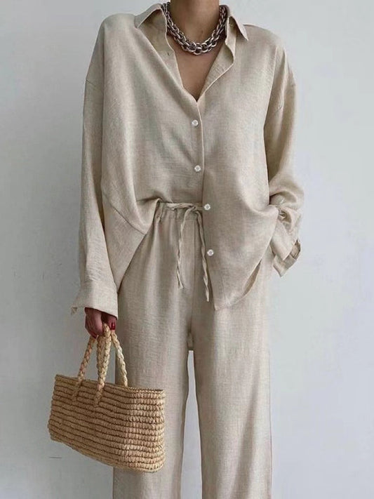 Norvielle Herren Leinenanzug Beige Sommer - Norvielle