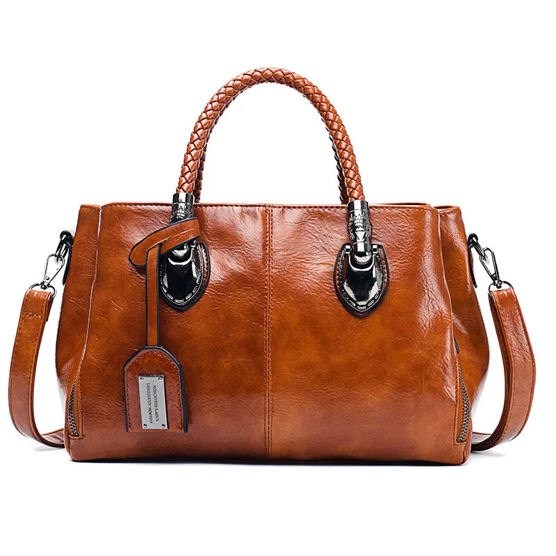 Norvielle Damen Ledertasche Elegant Leder Braun - Norvielle