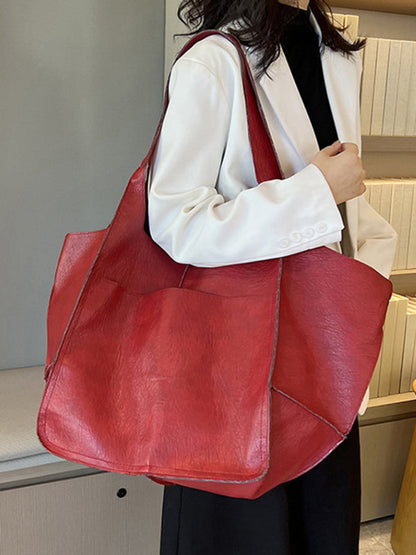 Elarova | Einfach Große Tasche Weiches Leder Große Kapazität Ein Schulter Tragbare Tote Tasche