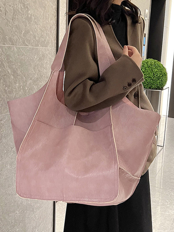 Elarova | Einfach Große Tasche Weiches Leder Große Kapazität Ein Schulter Tragbare Tote Tasche