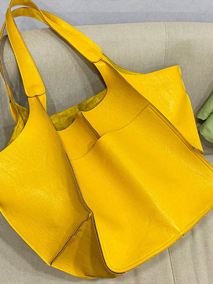 Elarova | Einfach Große Tasche Weiches Leder Große Kapazität Ein Schulter Tragbare Tote Tasche