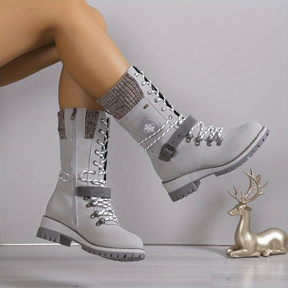 Elarova | Elegante Gestrickte Thermo-Stiefel