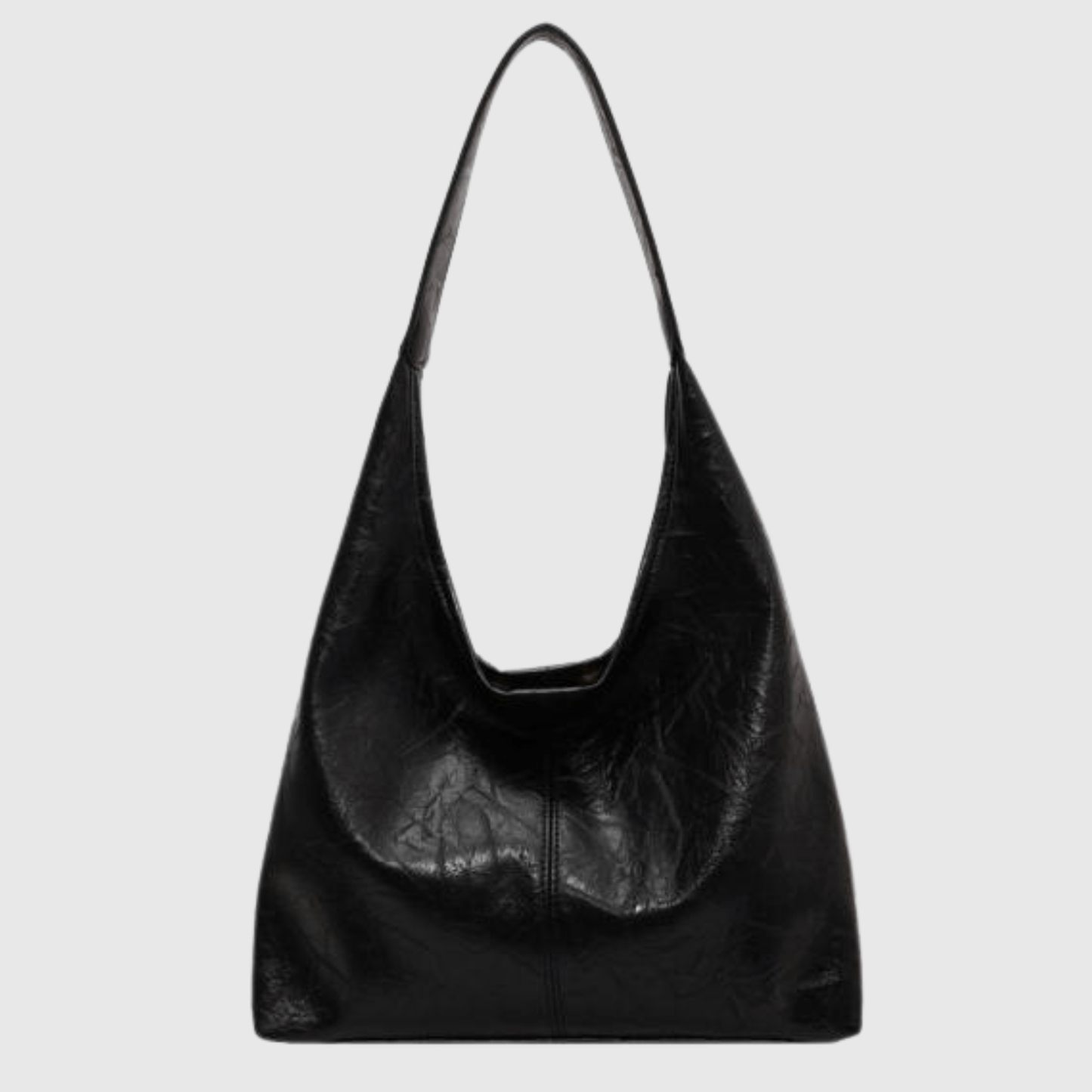 Norvielle Damen Leder Schultertasche Elegant Schwarz - Norvielle