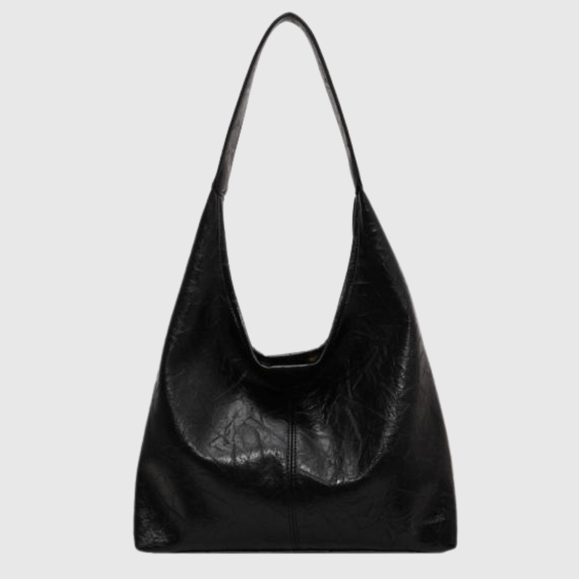 Norvielle Damen Leder Schultertasche Elegant Schwarz - Norvielle