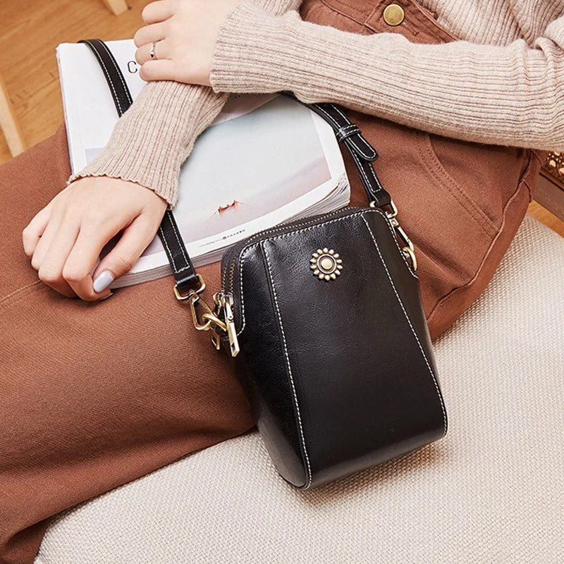 Elarova | Elegante Leder Umhängetasche