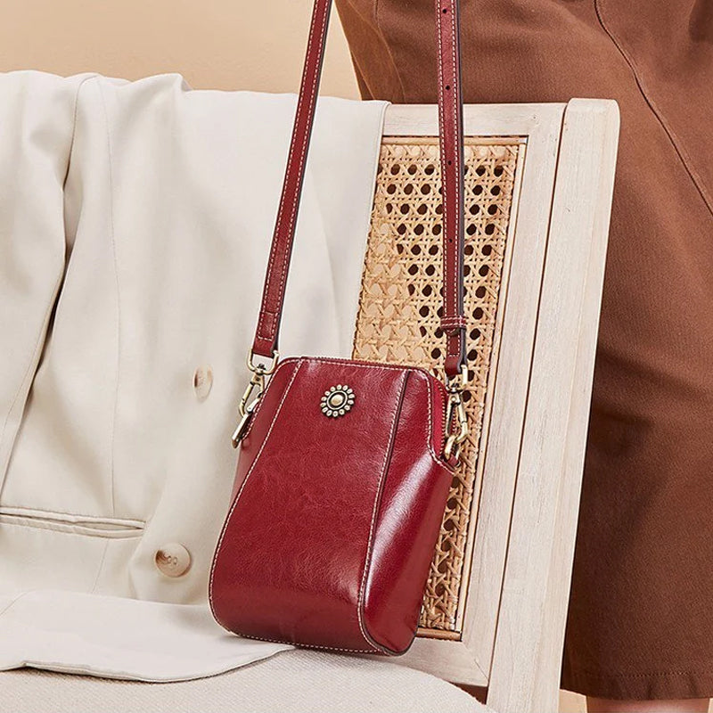 Elarova | Elegante Leder Umhängetasche