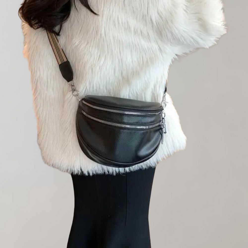 Elarova | Elegante MultiZip Leder Crossbody Tasche für Damen