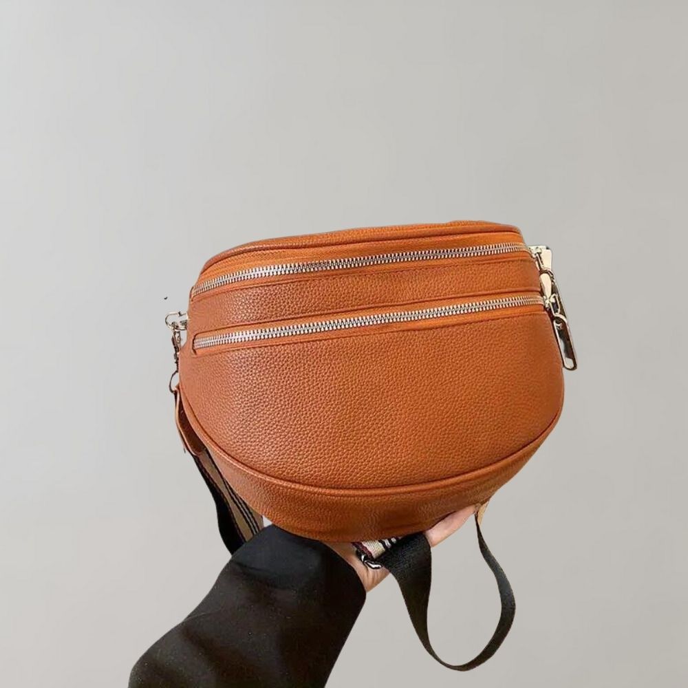 Elarova | Elegante MultiZip Leder Crossbody Tasche für Damen