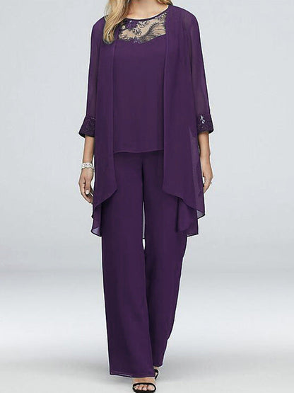 Elarova | Elegantes Dreiteiliges Strickjacken Set