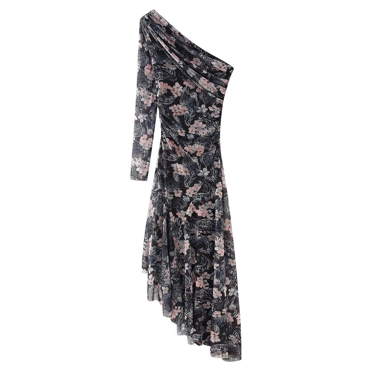 Elarova | Elegantes, transparentes Blumen-Netzkleid