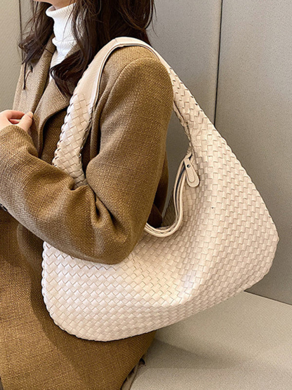 Elarova | Französische Hochwertige Gewebte Tasche, Vielseitige Schulter Achseltasche, Nischenstruktur Tragbare Pendeltasche