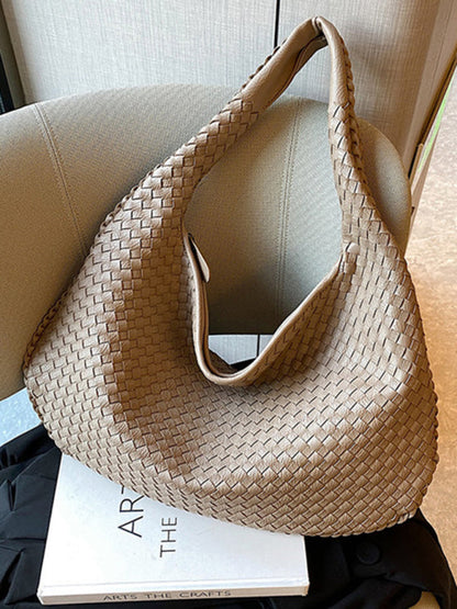 Elarova | Französische Hochwertige Gewebte Tasche, Vielseitige Schulter Achseltasche, Nischenstruktur Tragbare Pendeltasche