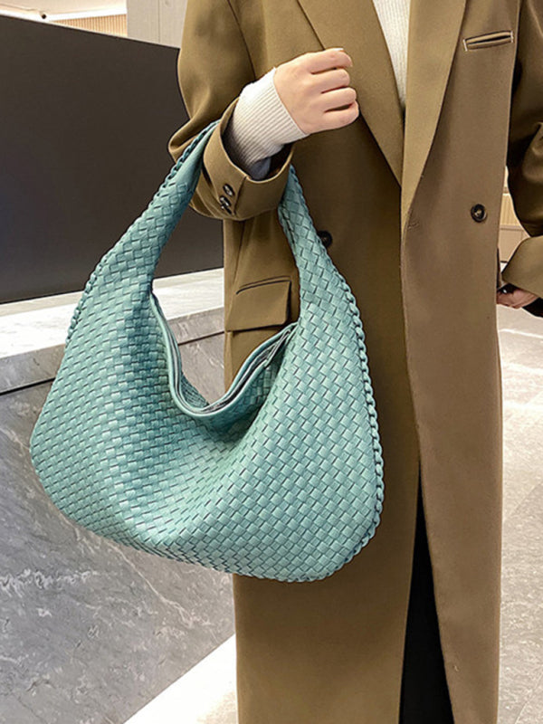 Elarova | Französische Hochwertige Gewebte Tasche, Vielseitige Schulter Achseltasche, Nischenstruktur Tragbare Pendeltasche