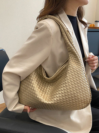 Elarova | Französische Hochwertige Gewebte Tasche, Vielseitige Schulter Achseltasche, Nischenstruktur Tragbare Pendeltasche