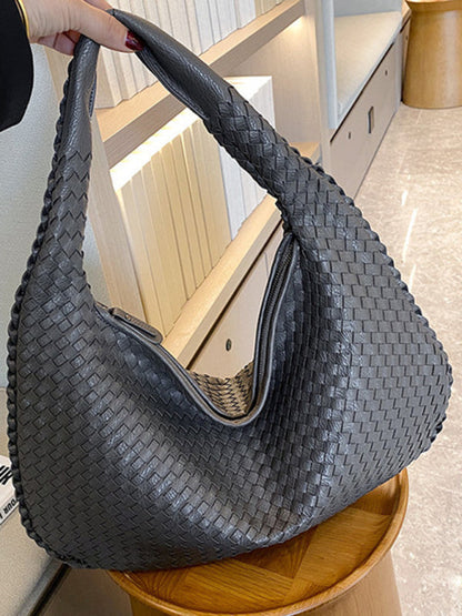 Elarova | Französische Hochwertige Gewebte Tasche, Vielseitige Schulter Achseltasche, Nischenstruktur Tragbare Pendeltasche