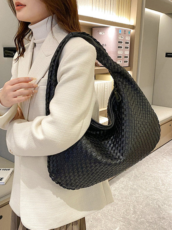 Elarova | Französische Hochwertige Gewebte Tasche, Vielseitige Schulter Achseltasche, Nischenstruktur Tragbare Pendeltasche