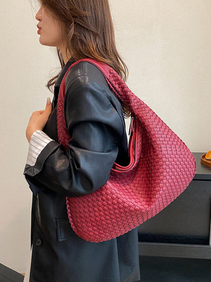 Elarova | Französische Hochwertige Gewebte Tasche, Vielseitige Schulter Achseltasche, Nischenstruktur Tragbare Pendeltasche