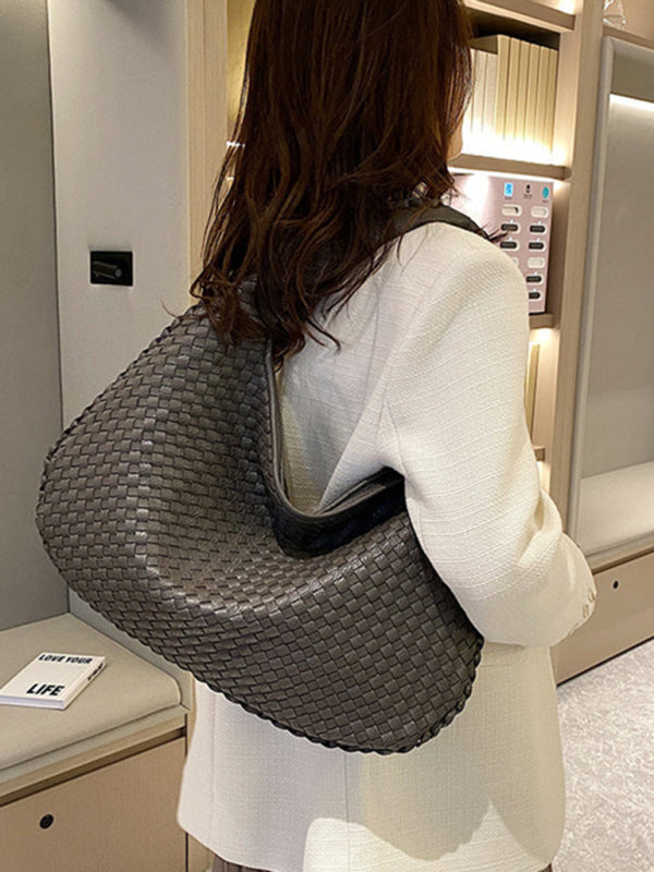 Elarova | Französische Hochwertige Gewebte Tasche, Vielseitige Schulter Achseltasche, Nischenstruktur Tragbare Pendeltasche