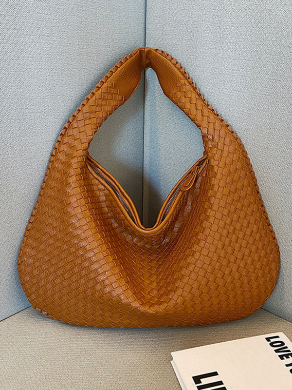 Elarova | Französische Hochwertige Gewebte Tasche, Vielseitige Schulter Achseltasche, Nischenstruktur Tragbare Pendeltasche