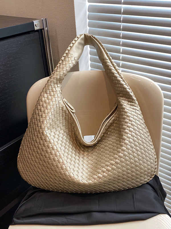 Elarova | Französische Hochwertige Gewebte Tasche, Vielseitige Schulter Achseltasche, Nischenstruktur Tragbare Pendeltasche