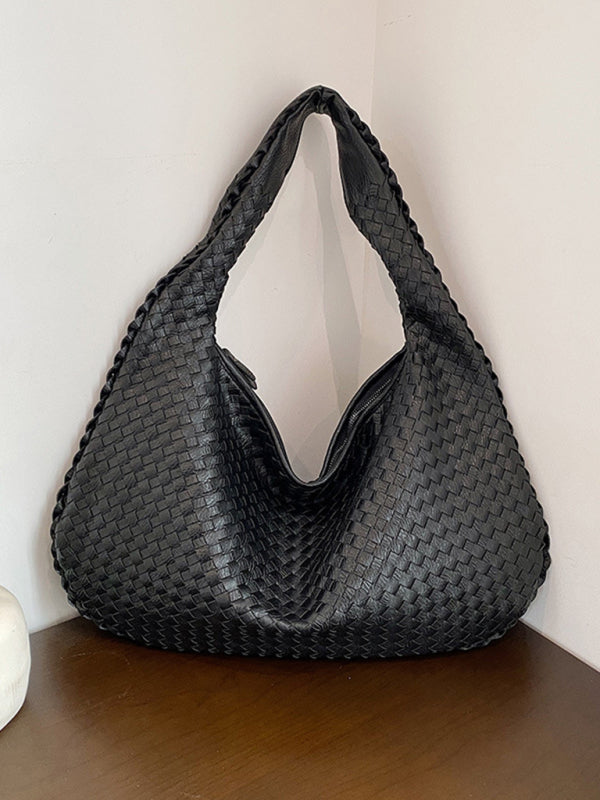 Elarova | Französische Hochwertige Gewebte Tasche, Vielseitige Schulter Achseltasche, Nischenstruktur Tragbare Pendeltasche