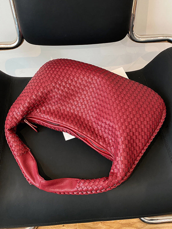 Elarova | Französische Hochwertige Gewebte Tasche, Vielseitige Schulter Achseltasche, Nischenstruktur Tragbare Pendeltasche
