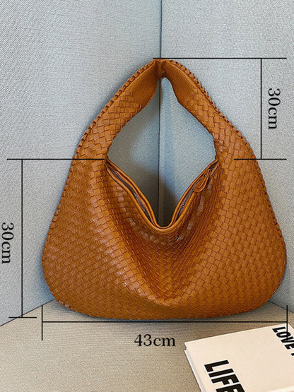 Elarova | Französische Hochwertige Gewebte Tasche, Vielseitige Schulter Achseltasche, Nischenstruktur Tragbare Pendeltasche