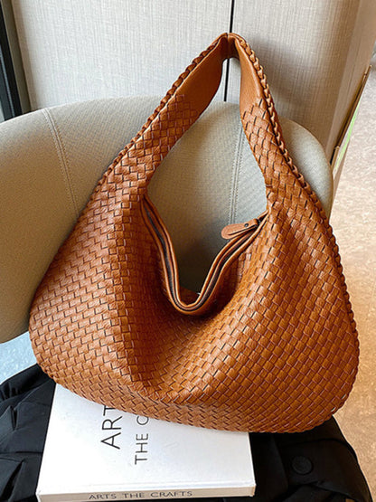 Elarova | Französische Hochwertige Gewebte Tasche, Vielseitige Schulter Achseltasche, Nischenstruktur Tragbare Pendeltasche