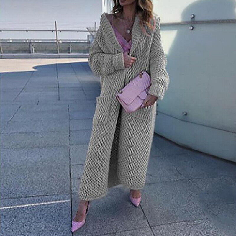 Elarova | Frauen Langer Cardigan Pullover