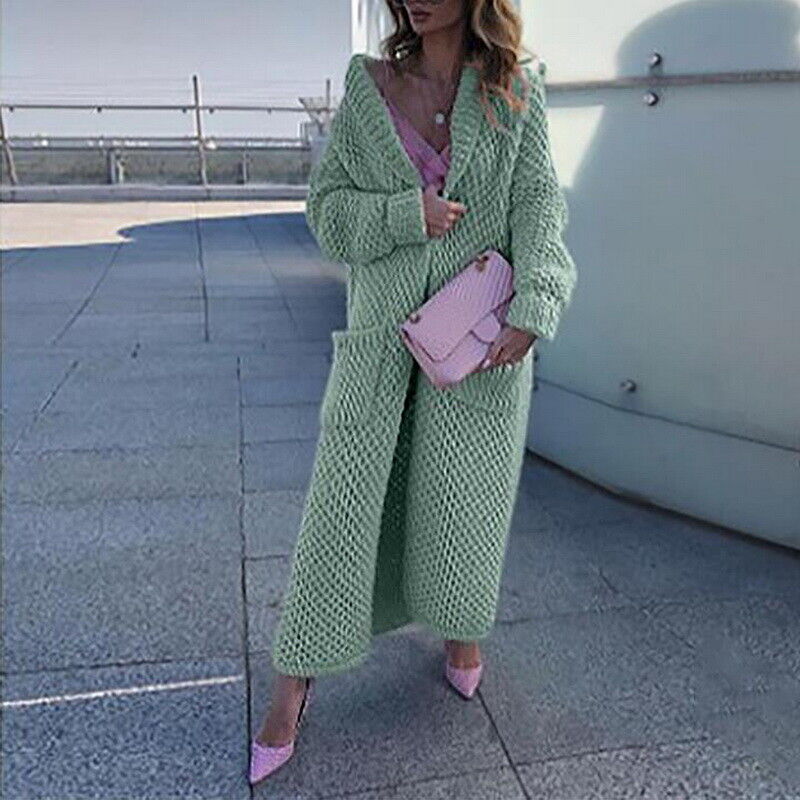 Elarova | Frauen Langer Cardigan Pullover