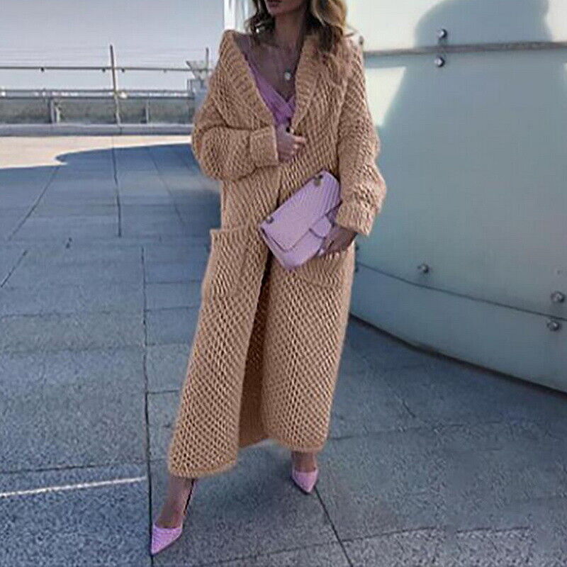 Elarova | Frauen Langer Cardigan Pullover