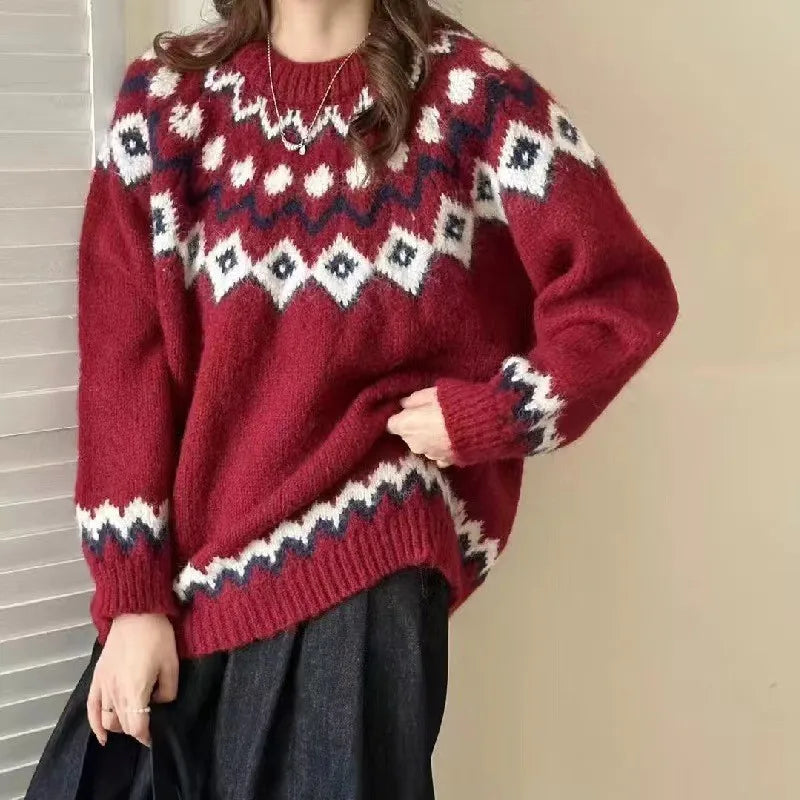 Elarova | Frauen Nordische Strickjacke