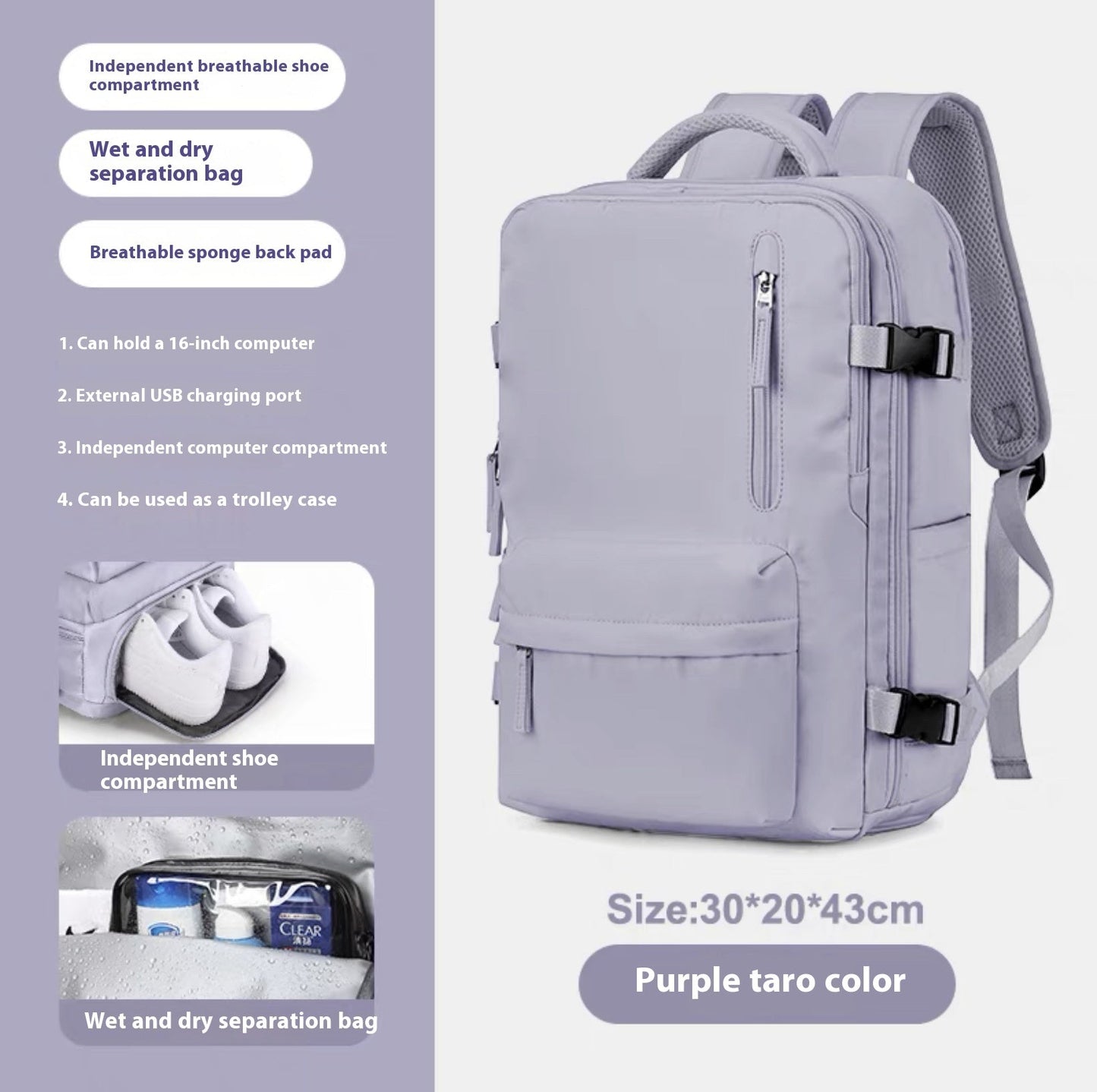 Elarova | Geräumiger Vielseitiger Rucksack