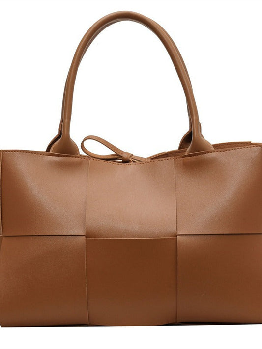 Lederhandtasche Gewebt Modernes Design Braun - Norvielle