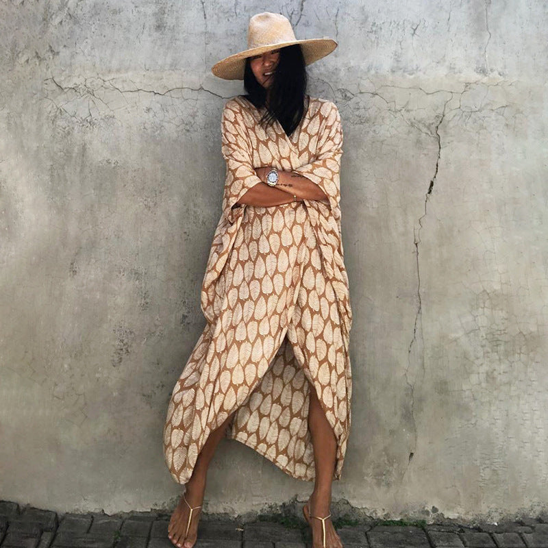 Elarova | Glamouröse Sonnenschutz Resort Strandkleid Cover Up