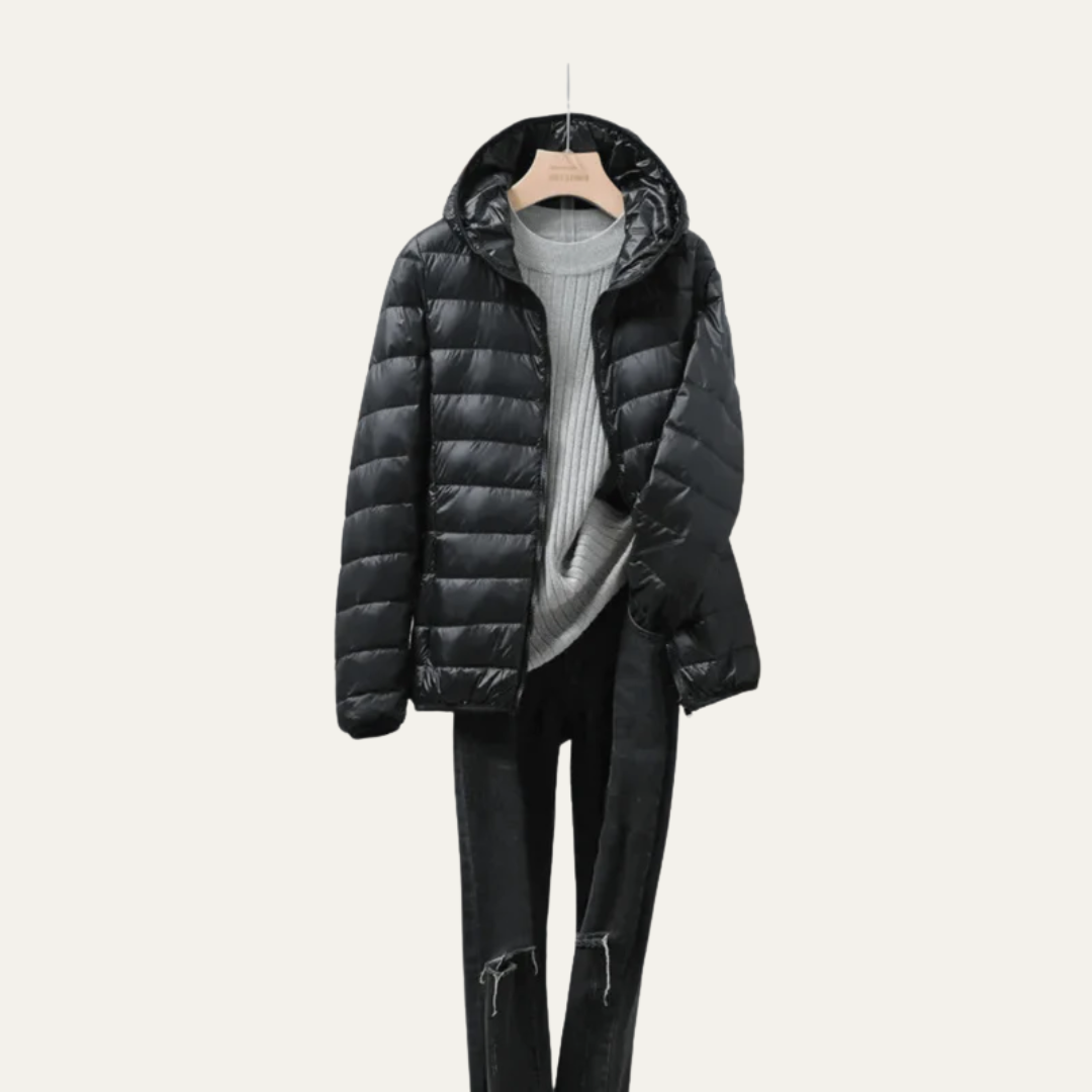 Elarova | Glänzende, ultraleichte Damen-Steppjacke