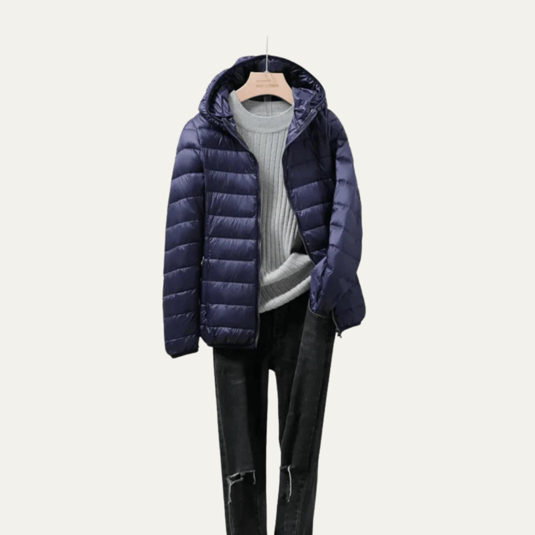 Elarova | Glänzende, ultraleichte Damen-Steppjacke