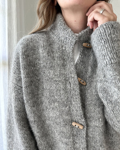 Graue Damen Strickjacke mit Knöpfen - Norvielle