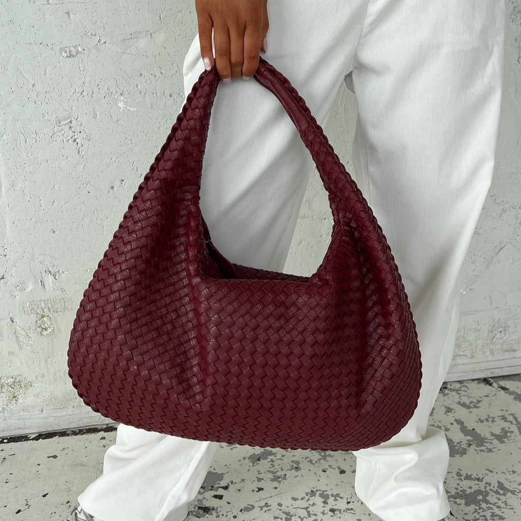 Elarova | Groß Ein Schulterriemen Gewebte Tasche Kunstledertaschen
