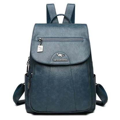 Elarova | Großer Leder Rucksack Mit Diebstahlschutz Für Damen