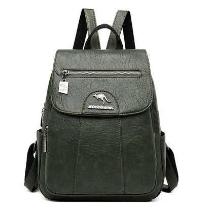 Elarova | Großer Leder Rucksack Mit Diebstahlschutz Für Damen