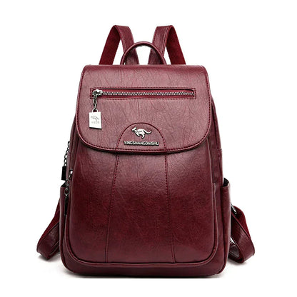 Elarova | Großer Leder Rucksack Mit Diebstahlschutz Für Damen