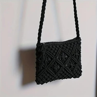 Elarova | Häkeltasche, Quaste, gewebt, Crossbody Bag, Umhängetasche