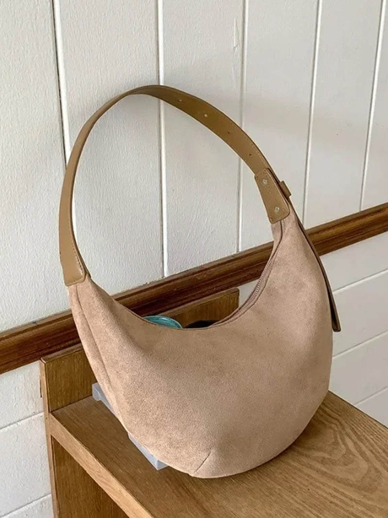 Elarova | Halbmond Tasche Aus Wildleder