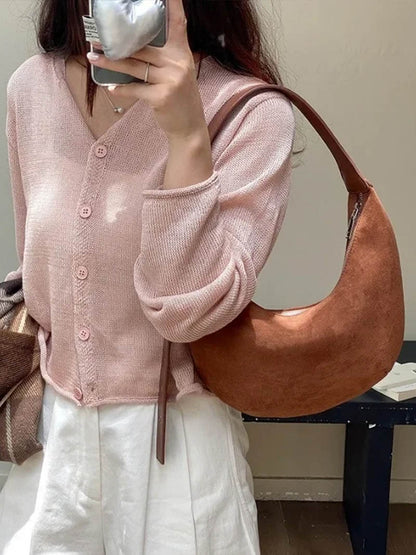 Elarova | Halbmond Tasche Aus Wildleder
