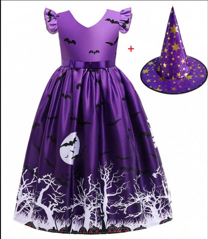 Elarova Halloween Prinzessinnenkleid mit Halloween-Muster