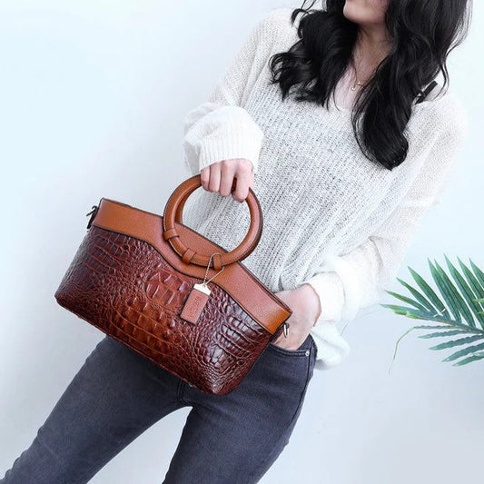 Norvielle Damen Vintage Handtasche Leder - Norvielle
