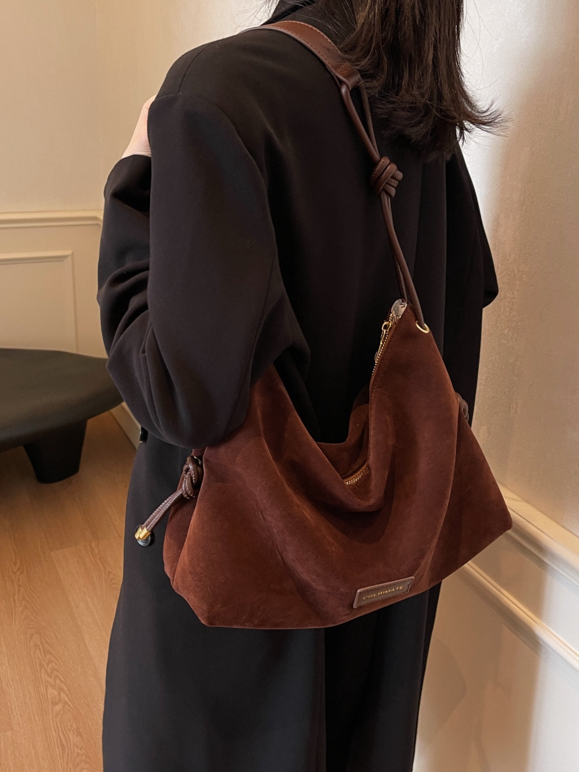 Elarova | Handtasche Aus Wildleder
